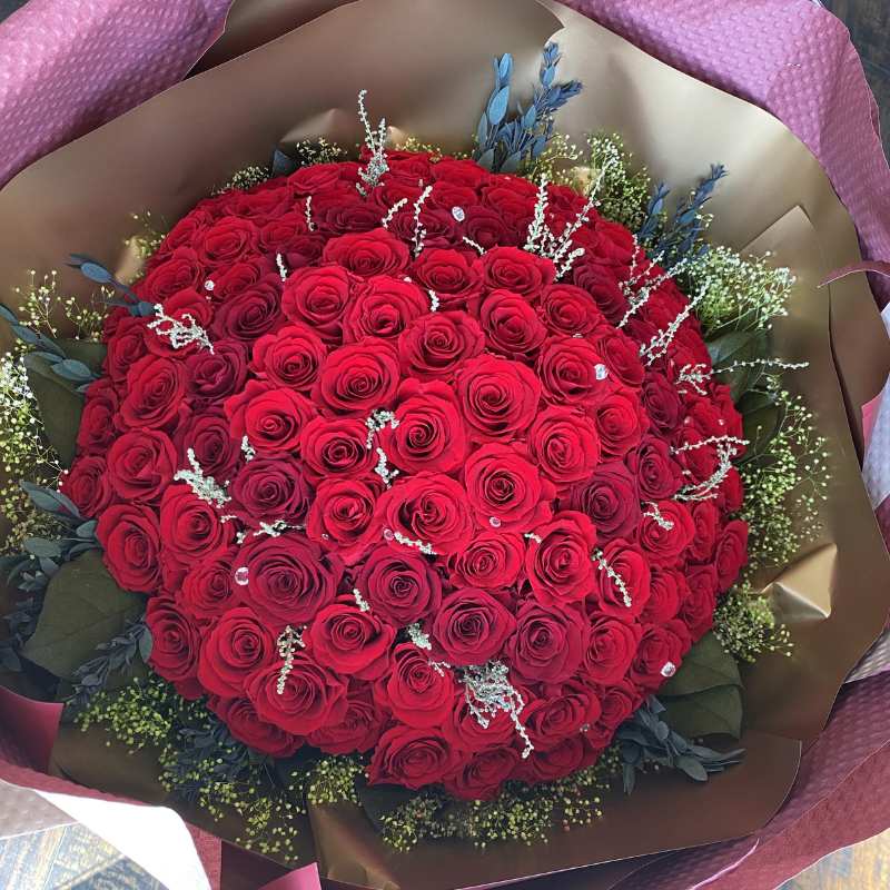 108本の赤バラ花束・プロポーズフラワー